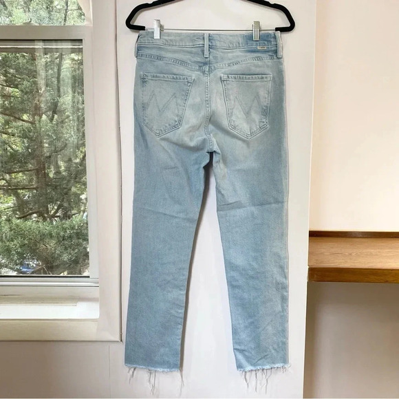 New Mother Scrapper Cuff Ankle Fray Denim Jeans Straight Leg Lonely Hearts Club - Picture 7 of 17